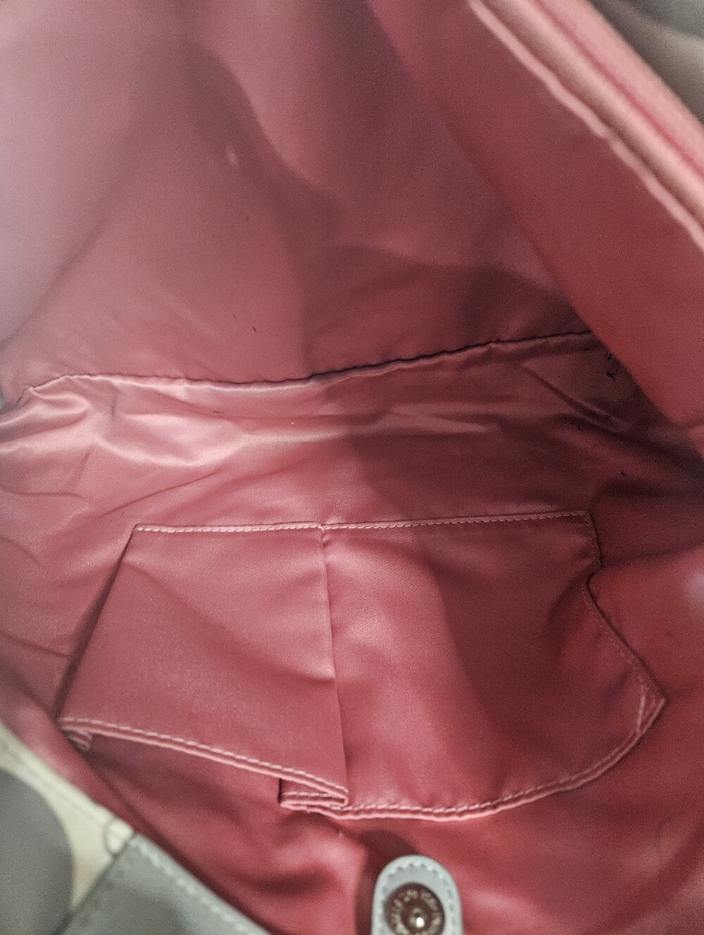 Coach Ashley Snap Satchel Handbag C1173 F5504 Large Tote Pink Gray Logo Satin - Picture 13 of 13